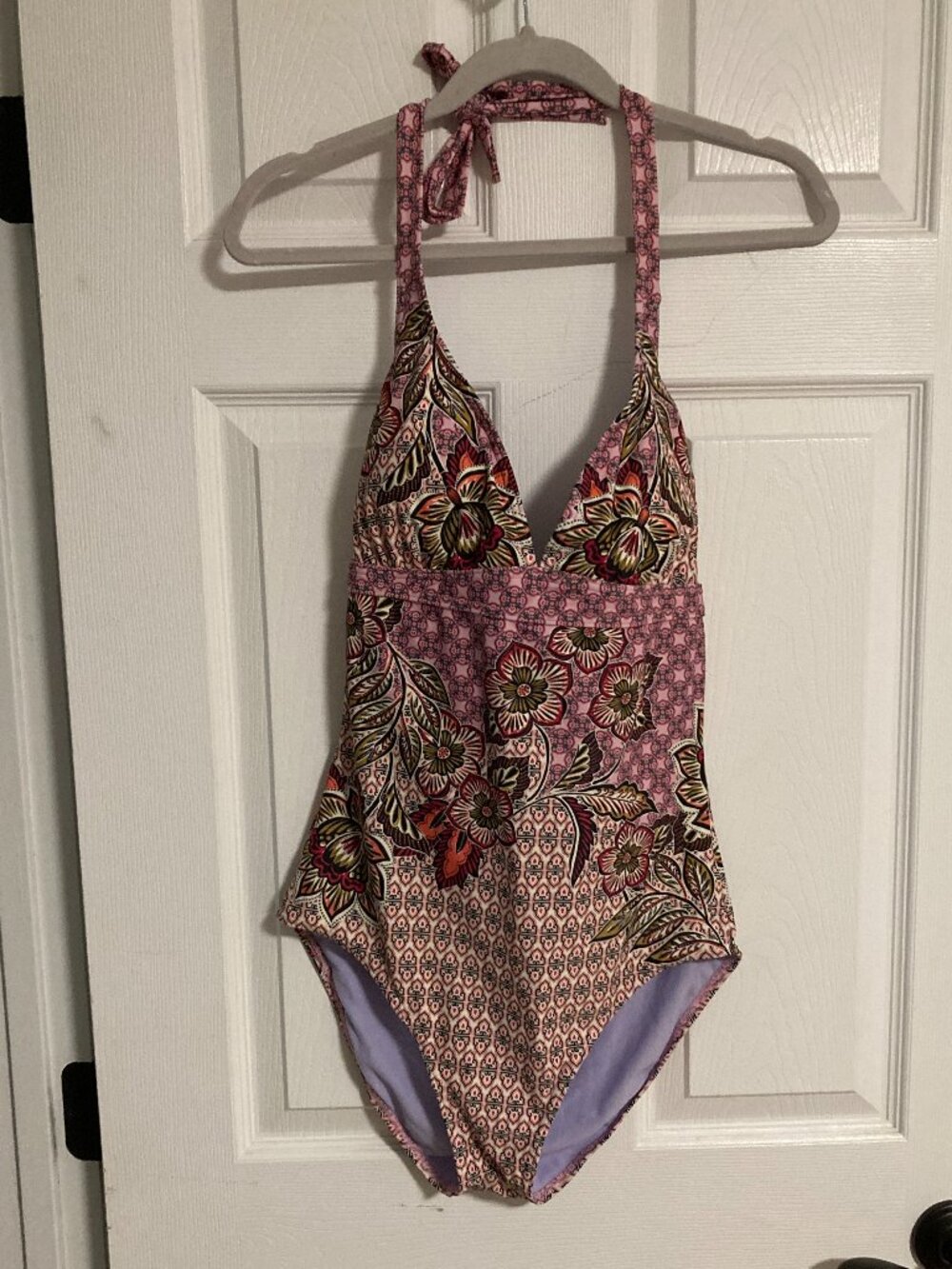 prAna Lahari One-Piece Swimsuit Size L NWT Halter Open Back